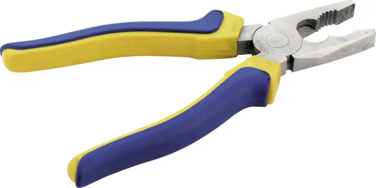 Blue and Yellow Pliers for Electrical Work