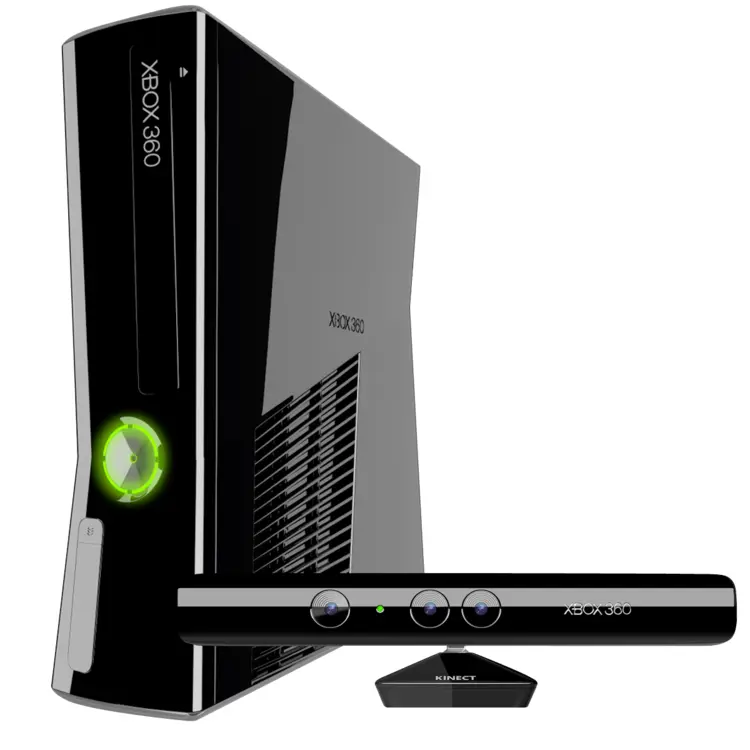 Black Xbox 360 Slim Console with Kinect