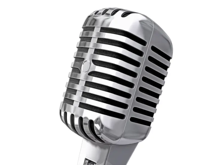 Retro Silver Microphone for Recording