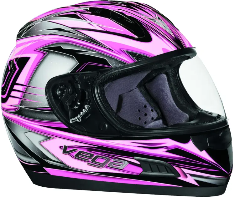Pink and Black Motorcycle Helmet