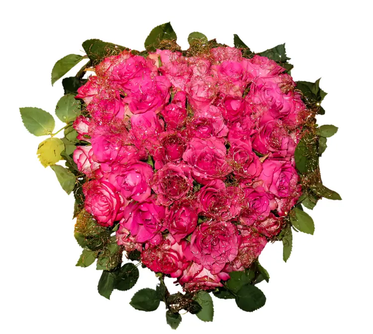 Heart-Shaped Pink Roses Arrangement