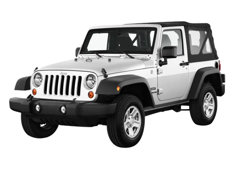 Silver Jeep Wrangler with Soft Top