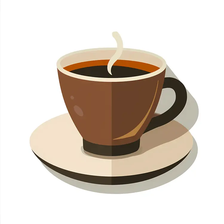 Hot Coffee in a Brown Cup