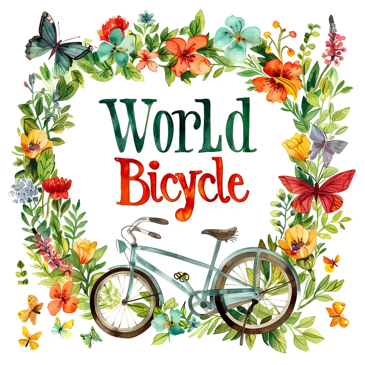 Bicycle with Floral Frame for World Bicycle Day