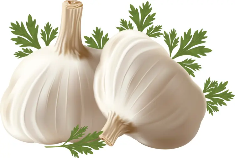 Garlic Bulbs with Parsley