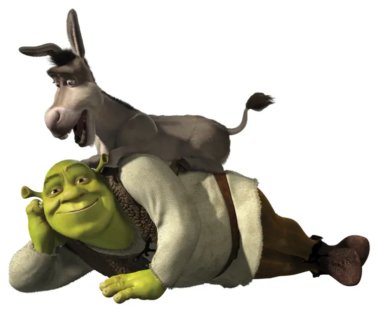 Green Ogre and Donkey Relaxing