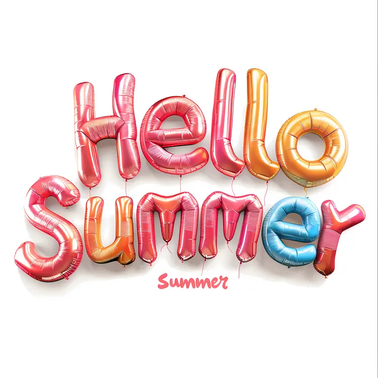 Hello Summer Balloon Text