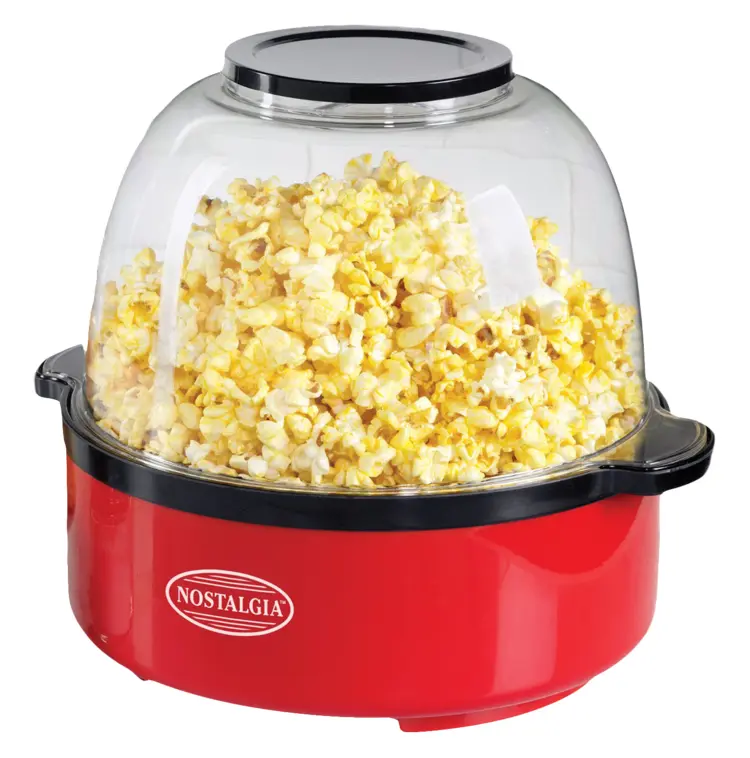 Red Popcorn Maker with Transparent Lid