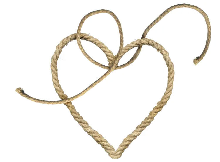 Brown Rope in Heart Shape