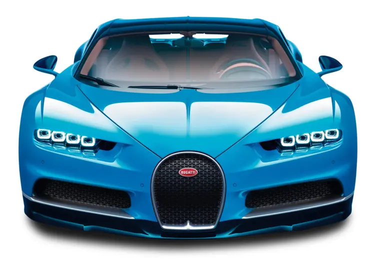 Blue Bugatti Sports Car