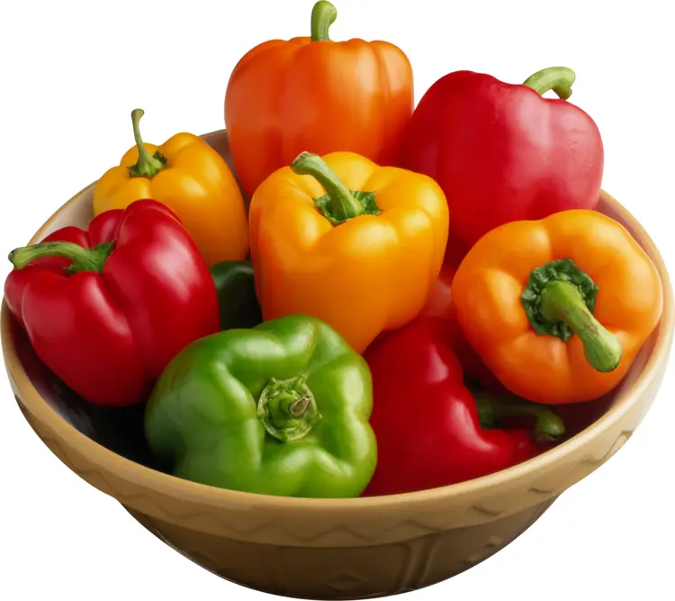 Bowl of Colorful Bell Peppers