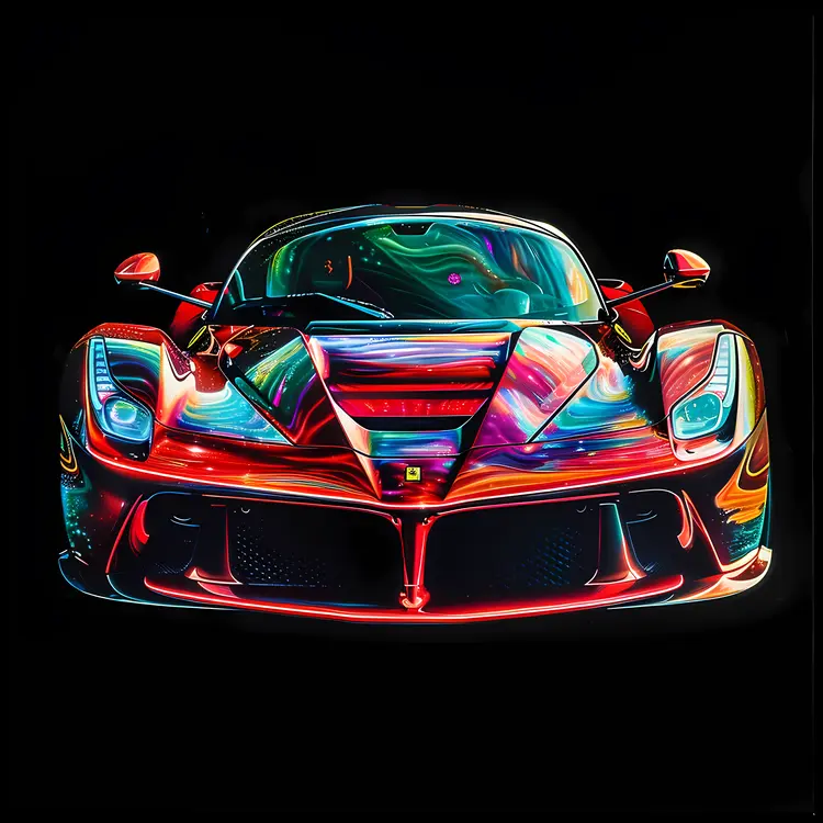 Colorful Sports Car with Vibrant Design