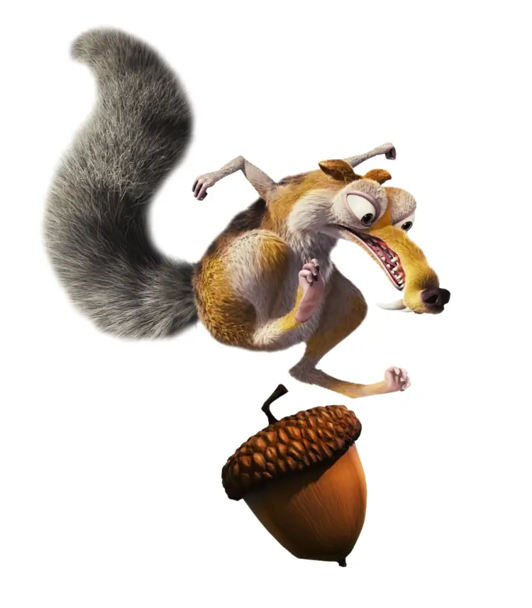 Animated Squirrel Chasing Acorn