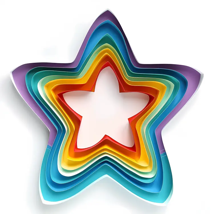 Colorful Layered Star Art