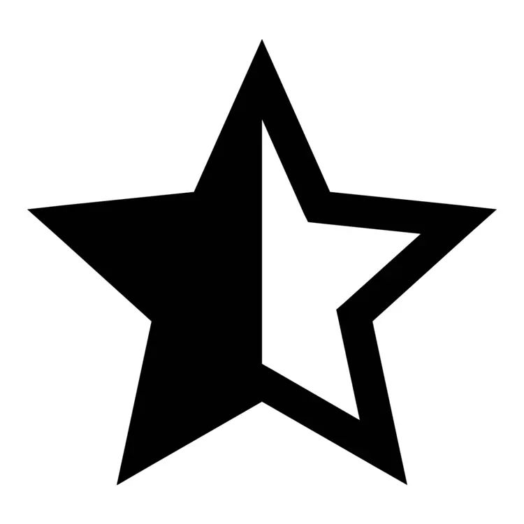 Black Star with Inner Outline Icon