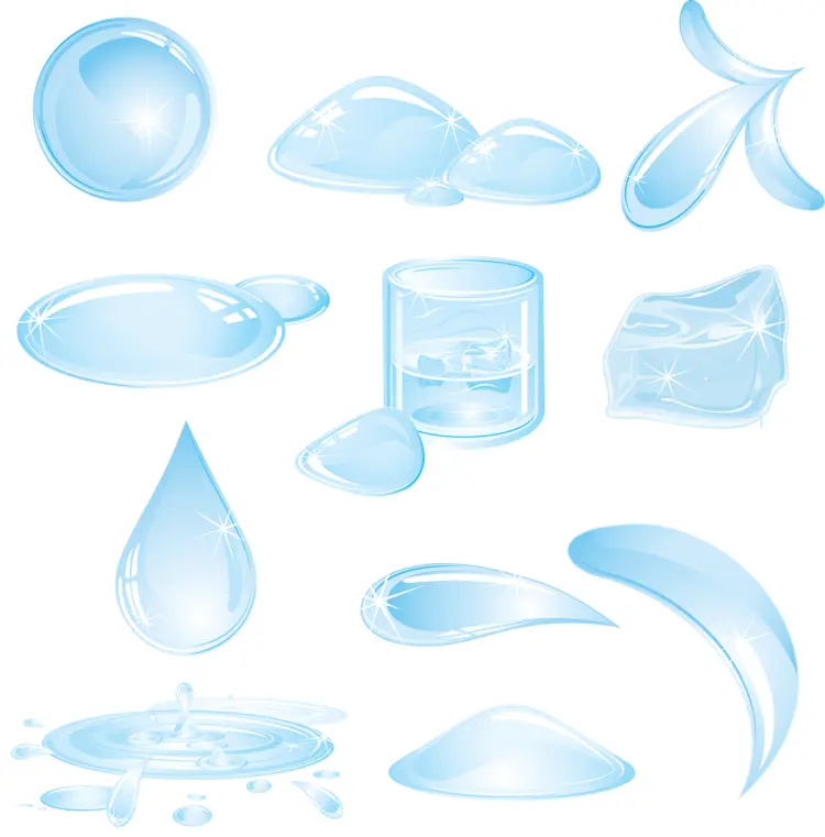 Various Water Droplets Illustration