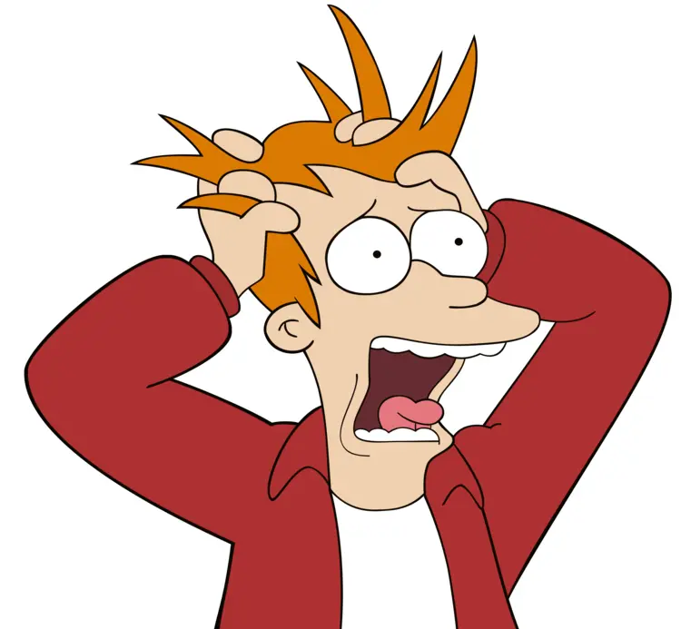 Red Jacket Character Screaming Cartoon Character