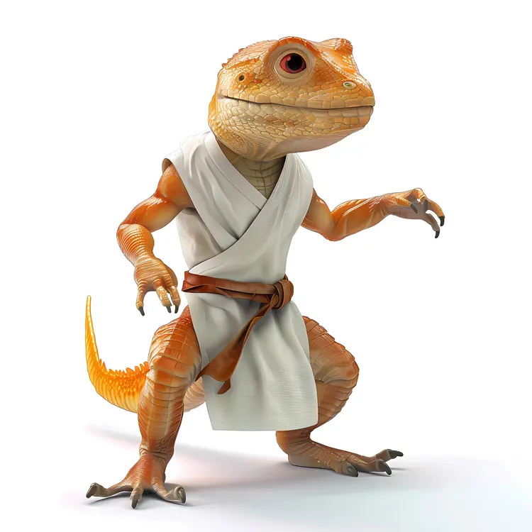 Lizard Martial Artist in White Robe