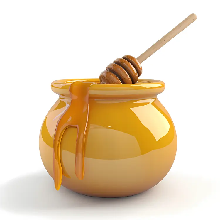Honey Pot with Dipper Illustration