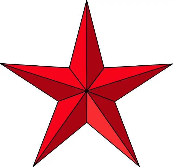 Outlined Red Star Symbol