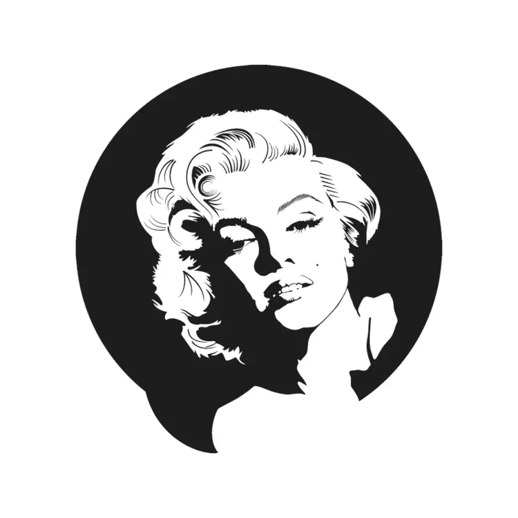 Portrait of a Glamorous Woman in Circle