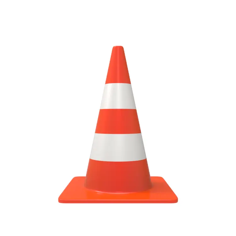 Orange and White Traffic Cone for Road Safety