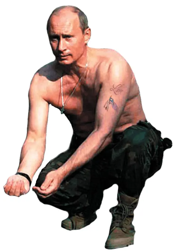 Shirtless Man Squatting