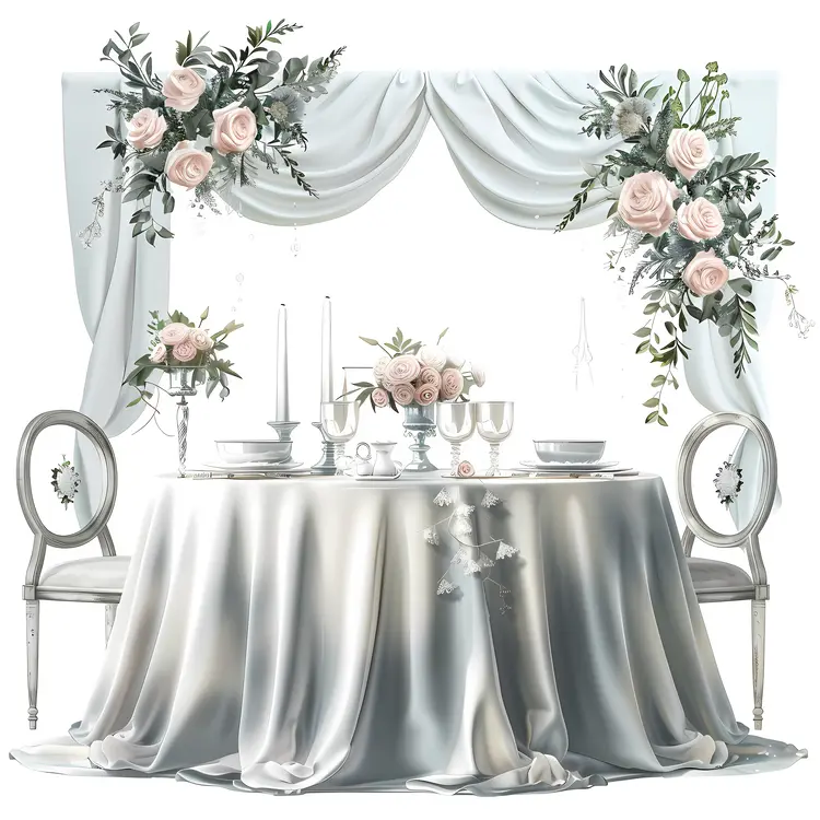 Elegant Wedding Table with Floral Decorations