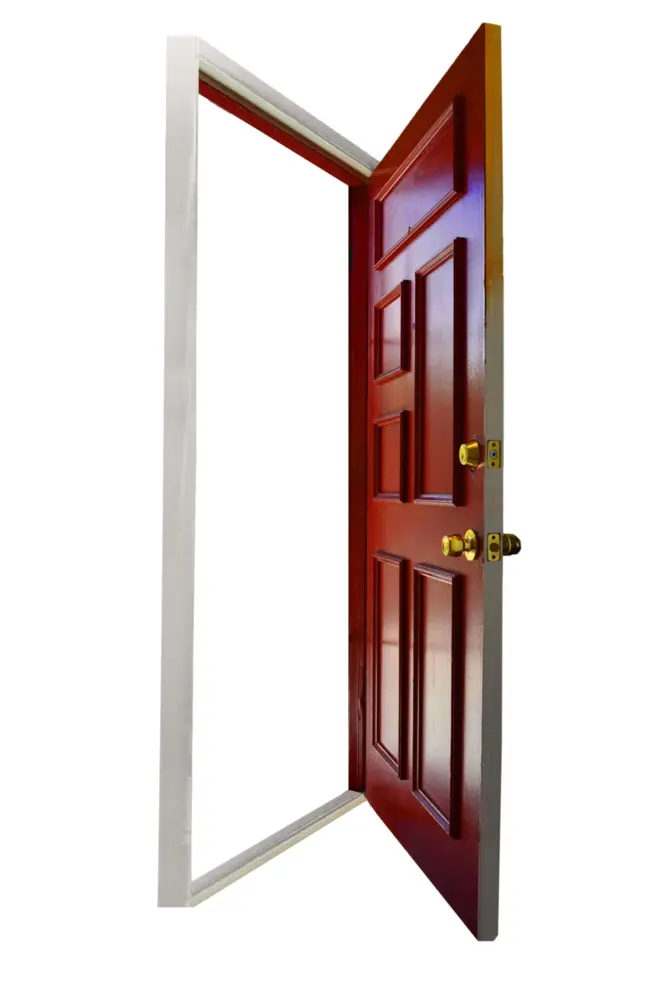 Open Red Wooden Door
