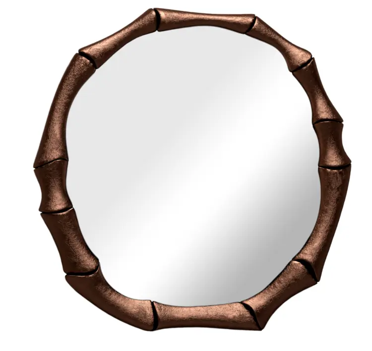 Brown Bamboo Frame Mirror