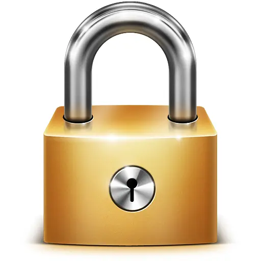 Golden Padlock for Security