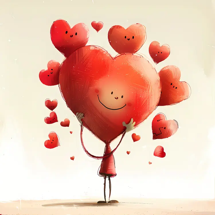 Person Holding Heart Balloons