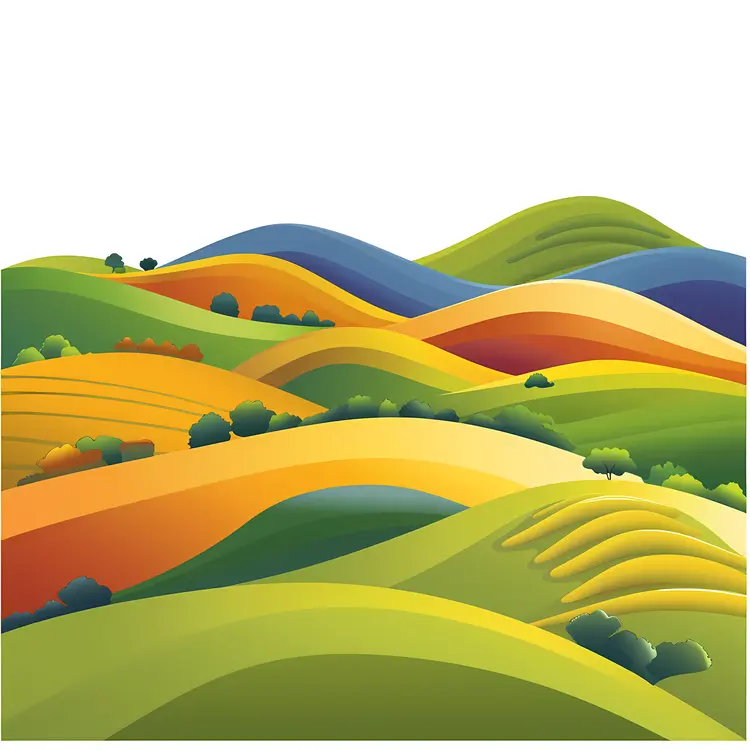 Vibrant Colored Hills Landscape