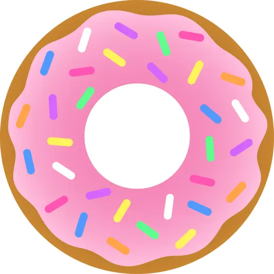 Pink Donut with Colorful Sprinkles