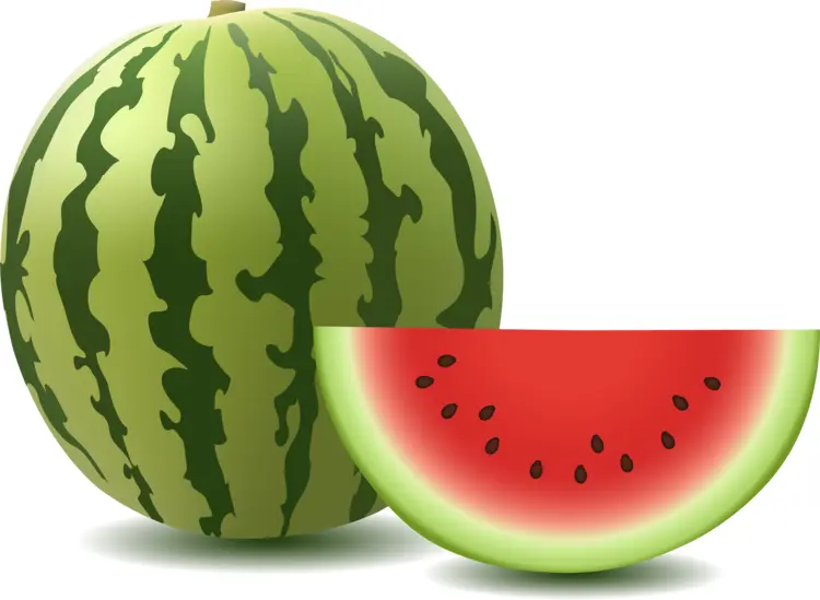 Whole and Sliced Watermelon