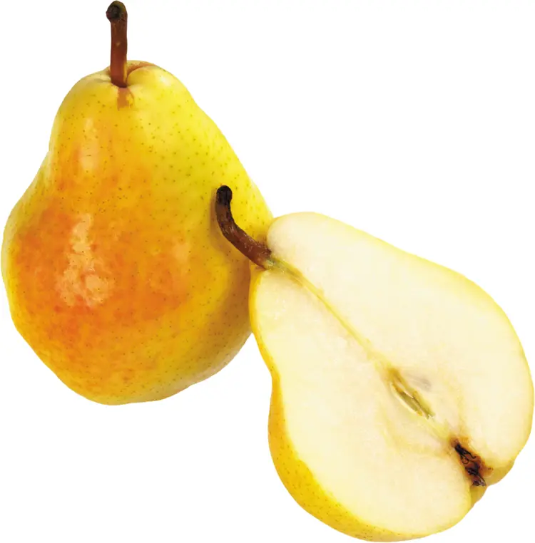 Yellow Pears with Cut Half