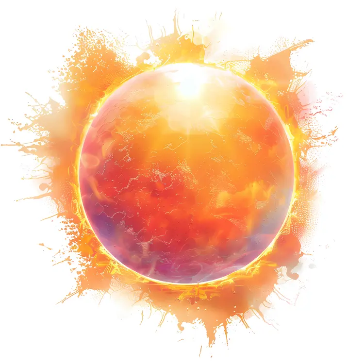 Fiery Sun with Bright Light