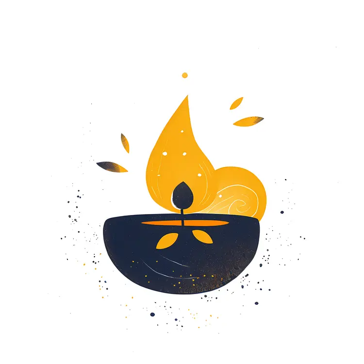 Artistic Diya Illustration for Diwali