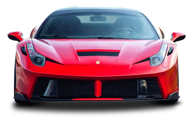 Red Sports Car with Aggressive Front