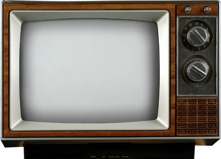 Vintage TV with Wooden Frame
