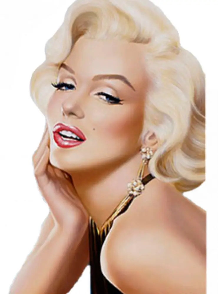 Glamorous Blonde Woman with Red Lips