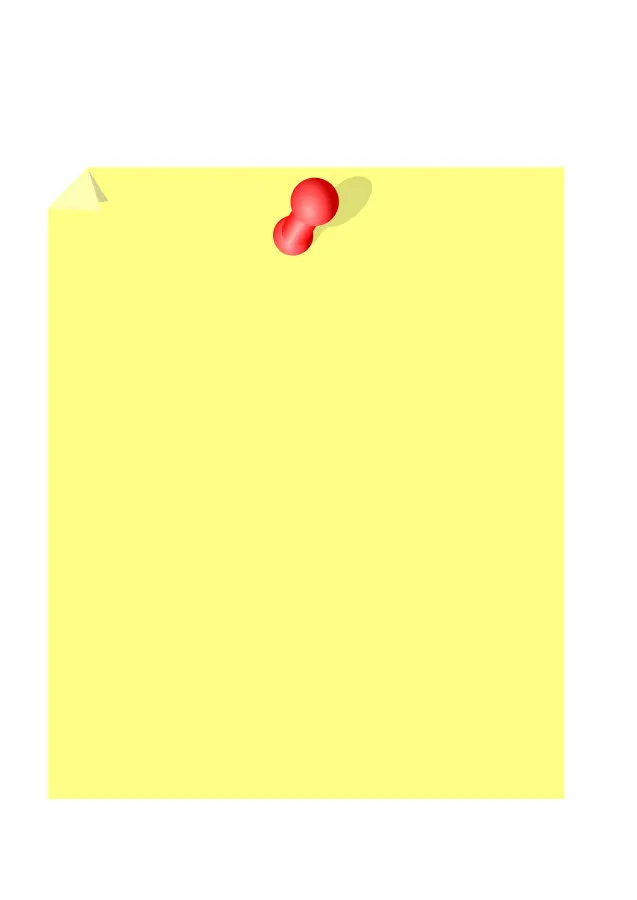 Yellow Sticky Note with Red Pin