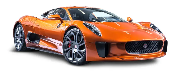 Orange Jaguar C-X75 Sports Car