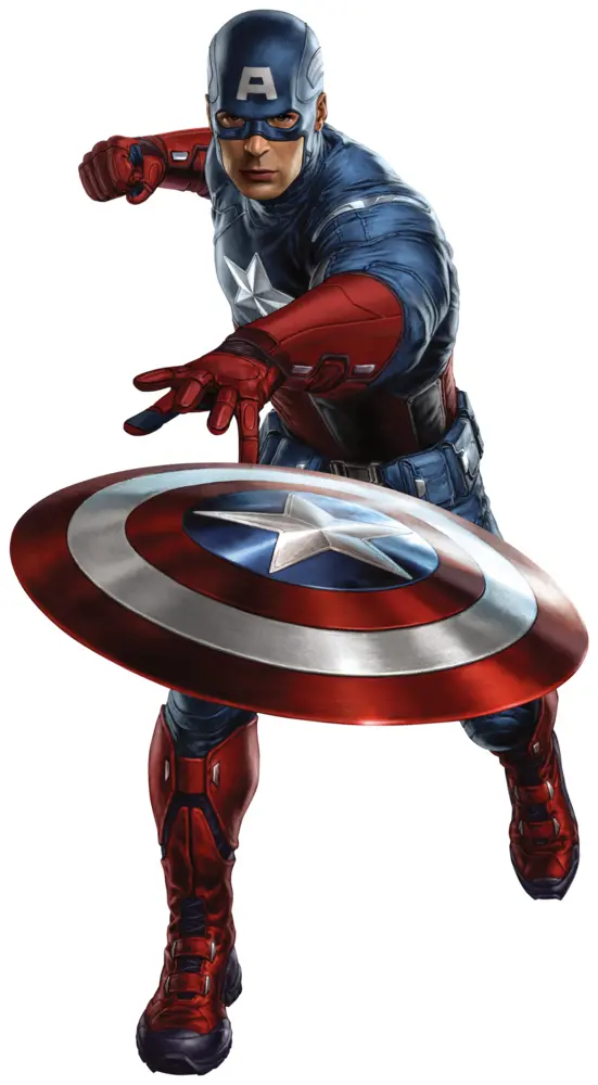 Captain America with Shield in Action Pose