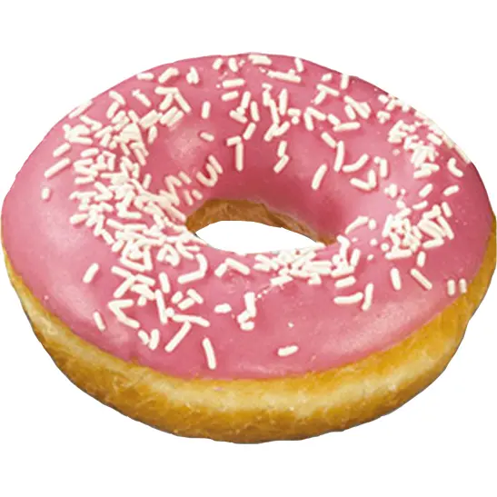Pink Donut with White Sprinkles