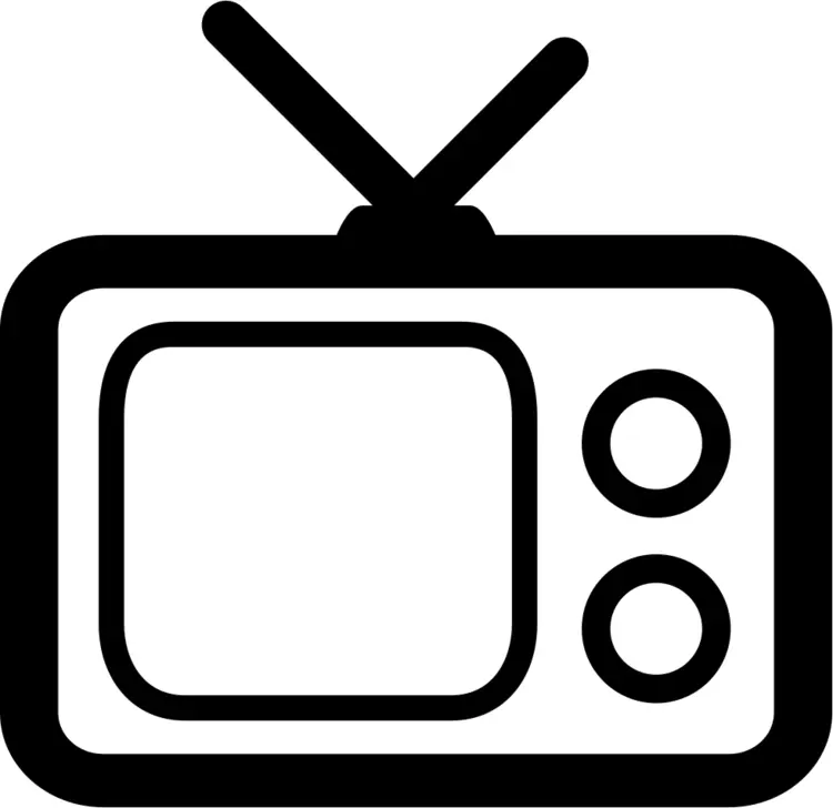 Simple TV Icon with Antenna