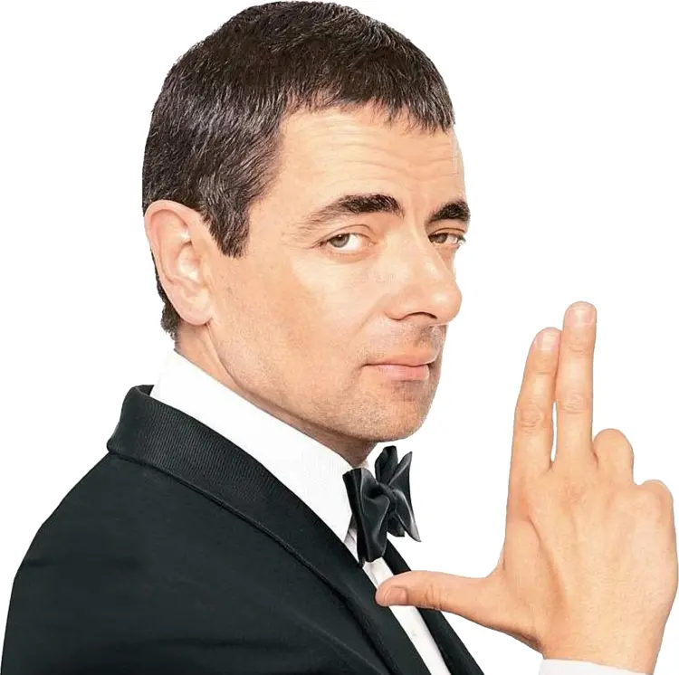 Man in Suit with Spy Pose