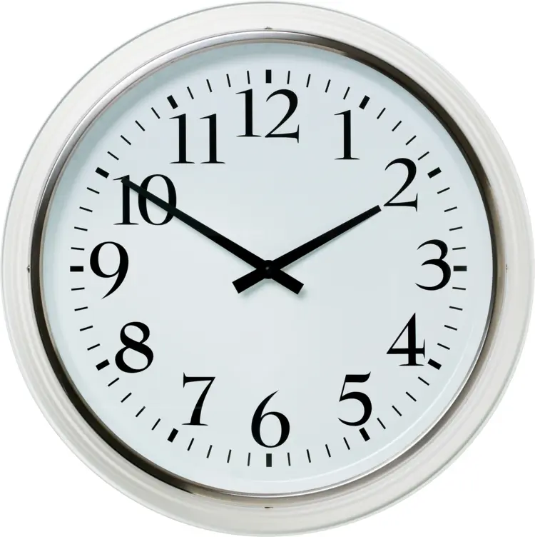 Silver Wall Clock with Black Numbers