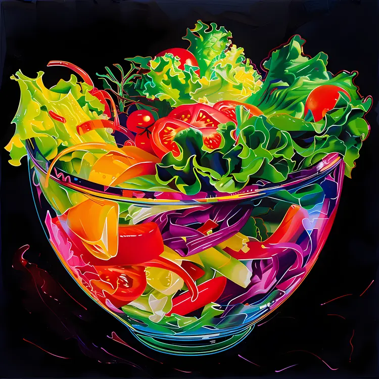 Colorful Fresh Salad in a Bowl