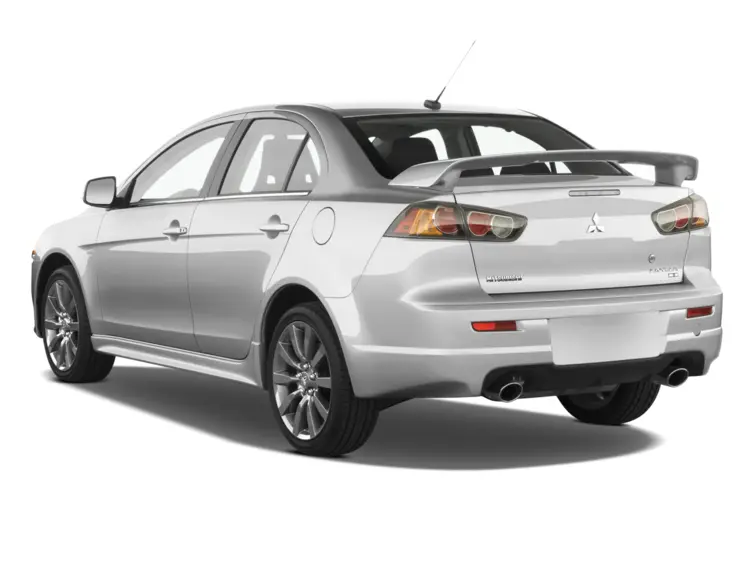 Silver Car Rear View with Spoiler
